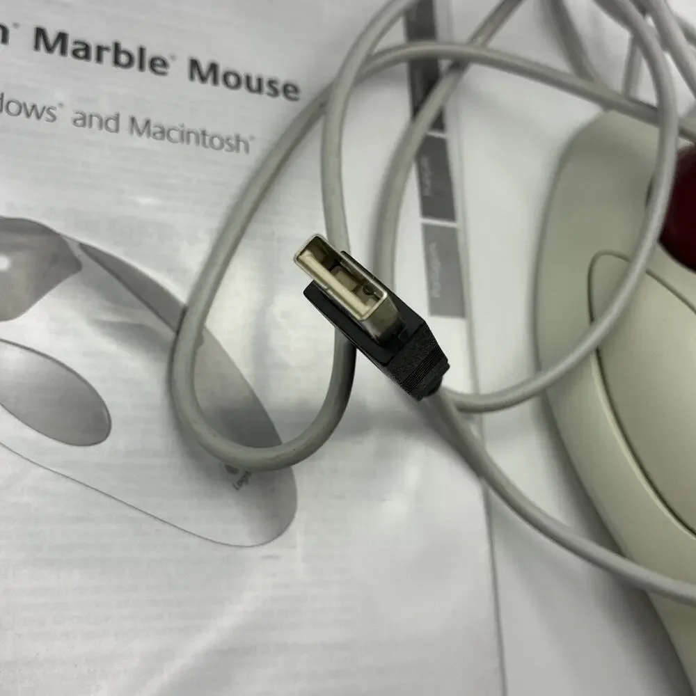 LOGITECH Marble Mouse Corded Trackball PC/Mac USB/PS 2 Wired Complete Software